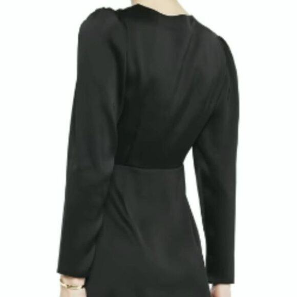 Iris and Ink Adeline wrap effect pleated dress Black size 10 - Picture 3 of 10